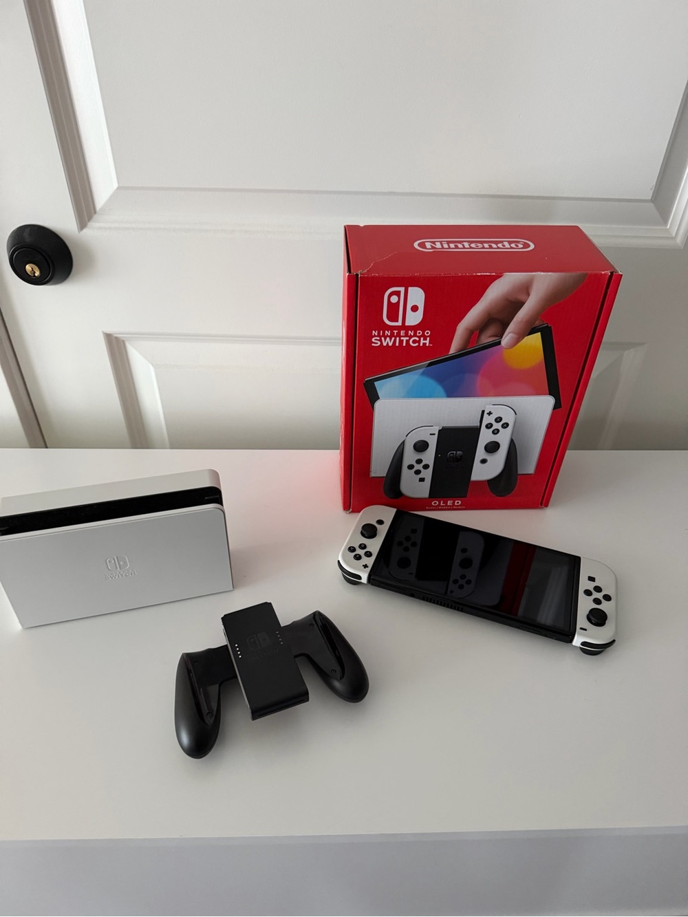 Nintendo Switch OLED Console Bundle - White and Black Accents